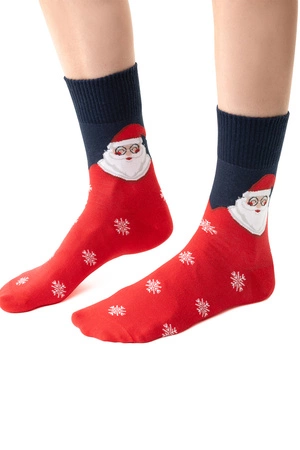 Steven Merry Christmas 136 Skarpety za kostkę, granatowy-czerwony
