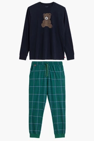 Atlantic NMP-377 Nocna piżama, niebieski/zielony