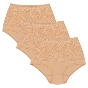 Wol-Bar Kaja 3-pak Majtki figi, beżowy