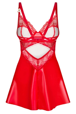 Obsessive Aliosa chemise Nocna komplet koszulka + stringi, red