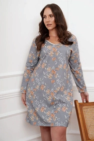 Italian Fashion Kasos dł.r. Nocna koszula, druk/szary