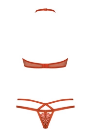 Obsessive 838-SET-3 Nocna komplet biustonosz + stringi, czerwony