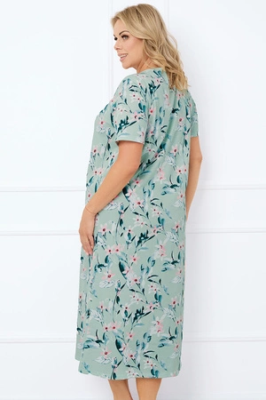 Italian Fashion Alwea kr.r. Nocna koszula, druk/c.zielony