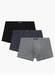 Atlantic 3BMH-007 Majtki bokserki, czarny/szary/grafit