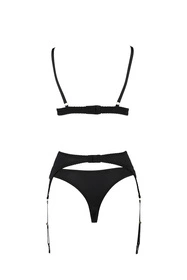 Casmir Divine set Nocna komplet biustonosz + stringi + pas do pończoch, black