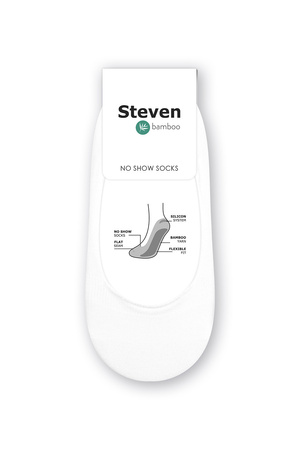 Steven 036-011 bamboo Skarpety stopki, bia�y