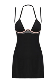 Obsessive Selinne chemise Nocna komplet koszulka + stringi, czarny