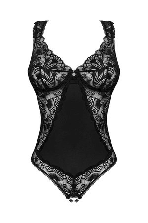 Obsessive Donna Dream crotchless teddy Body sexy, czarny