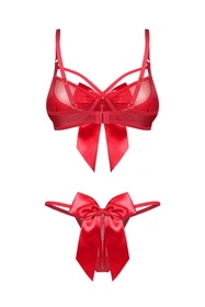 Obsessive Gifty Red 2-pcs set Nocna komplet biustonosz + stringi, red