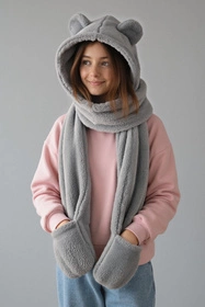 Vivisence 70107 Nakrycie głowy kaptur, szary jasny