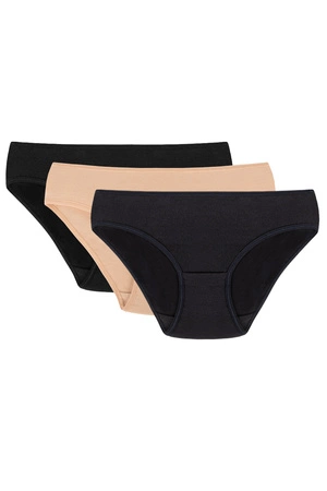 Vivisence 4003 3-pack Majtki figi, czarny/beżowy/granatowy