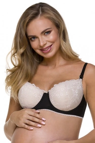 Lupo 3116 Biustonosz do karmienia, beżowo-czarny