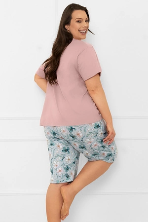 Italian Fashion Perlis kr.r. sp.1/2 Nocna piżama, róż pudrowy/druk