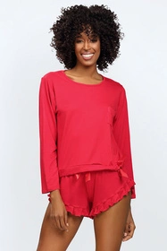 Dkaren Ronnie Nocna komplet koszulka + szorty, czerwony