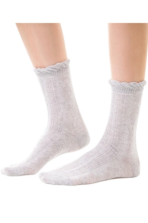 Steven 066 Comet 3D Skarpety za kostkę, melanż jasny szary 009