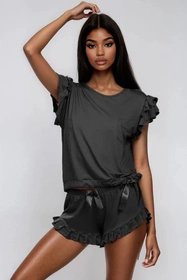 Dkaren Lulu Nocna komplet koszulka + szorty, czarny
