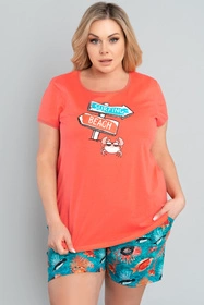 Italian Fashion Oceania kr.r. kr.sp. Nocna piżama, koral/druk