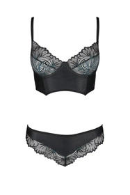 Passion Astrida bikini Nocna komplet biustonosz + stringi, black