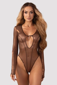 Obsessive Soranna long-sleeved teddy Body sexy, black