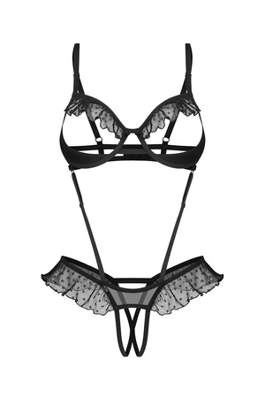 Obsessive Carrola crotchless teddy Body sexy, black