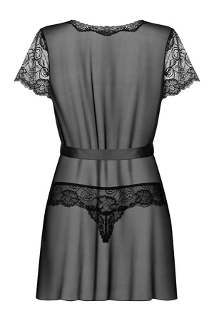 Obsessive Alluria peignoir Nocna peniuar, czarny
