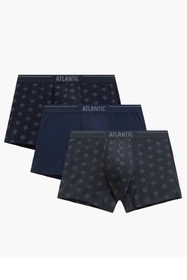 Atlantic 3MH-240 3-pack Majtki bokserki, granat/indygo/grafit