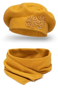 Vivisence 7007Kmpl Komplet beret+szalik, miodowy