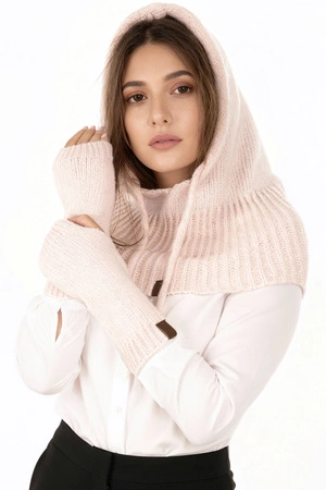 Vivisence 70110Kmpl Komplet kaptur+rękawiczki, pudrowy róż