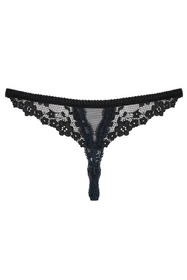 Obsessive Letica Crotchless Thong Majtki stringi, czarny