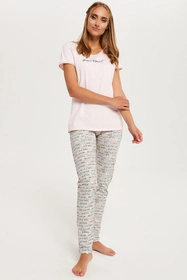 Italian Fashion Karla kr.r. dł.sp. Nocna piżama, łosoś/druk