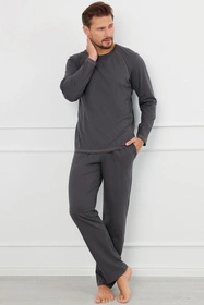 Italian Fashion Salomon dł.r. dł.sp. Nocna piżama, grafit/miodowy