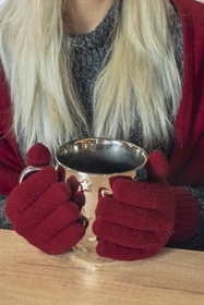 Vivisence 7201 Rękawiczki dzianinowe, bordowy