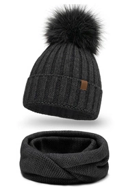 Vivisence 70100Kmpl Komplet czapka+komin, grafitowy