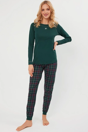 Italian Fashion Foggia dł.r. dł.sp. Nocna piżama, zielony/druk