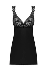 Obsessive Donna Dream babydoll Nocna komplet koszulka + stringi, czarny