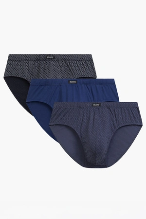 Atlantic 3MP-214 3-pack Majtki slipy, granat/ciemnoniebieski/denim