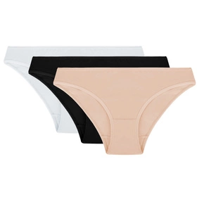 Vivisence 4003 3-pack Majtki figi, biały/czarny/beżowy