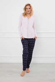Italian Fashion Libra dł.r. dł.sp. Nocna piżama, róż/druk
