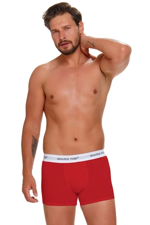 Doctor Nap BOX.5277 3-pack Majtki bokserki, black/melange/red