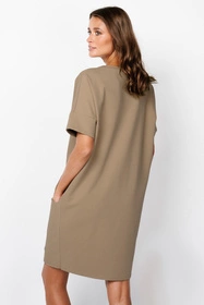 Italian Fashion Karina tunika kr.r. Sukienka klasyczna, camel