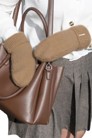 Vivisence 7205 Rękawiczki dzianinowe z 1 palcem, karmelowy