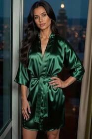 Vivisence 5033 Nocna szlafrok, zielony