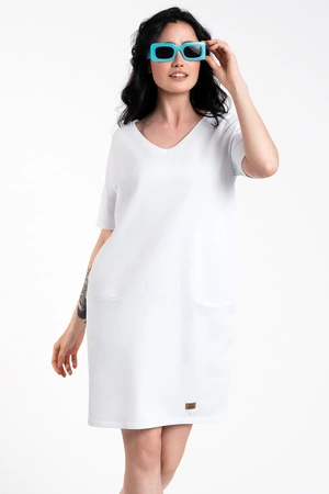 Italian Fashion Karina tunika kr.r. Sukienka klasyczna, biały