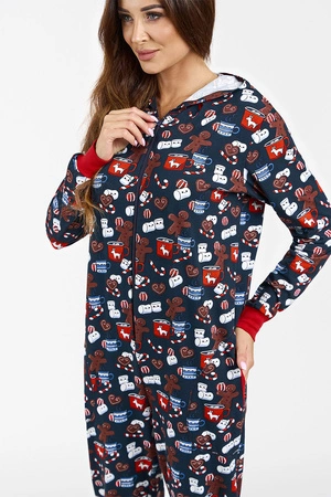 Italian Fashion Makala dł.r. dł.sp. Kombinezon długi, druk/granat