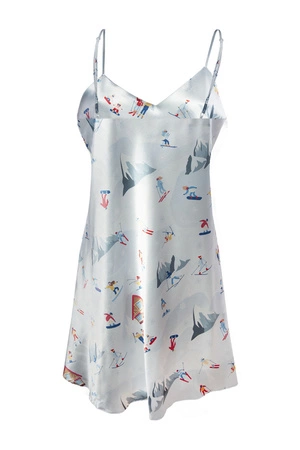 Dkaren DK-HK-015 Nocna koszulka, biały-wzór