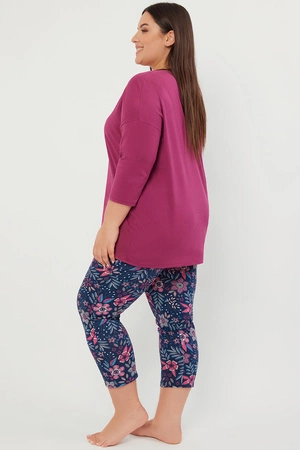 Italian Fashion Folk r.3/4 sp.7/8 Nocna piżama, jeżyna/druk