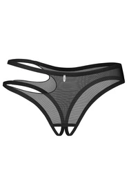 Obsessive Saturis crotchless thong Majtki stringi otwarte, czarny