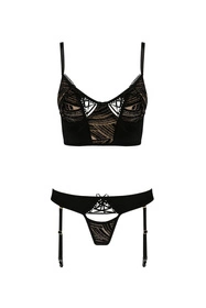 Casmir Lara set Nocna komplet biustonosz + stringi, black