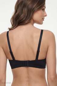 Vivisence 1041 Biustonosz push-up, czarne kwiaty
