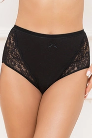 Italian Fashion Wiktoria maxi Majtki wysokie figi, czarny